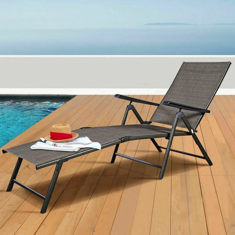Set of 2 Adjustable Chaise Lounge Chair with 5 Reclining Positions by DirectDeals