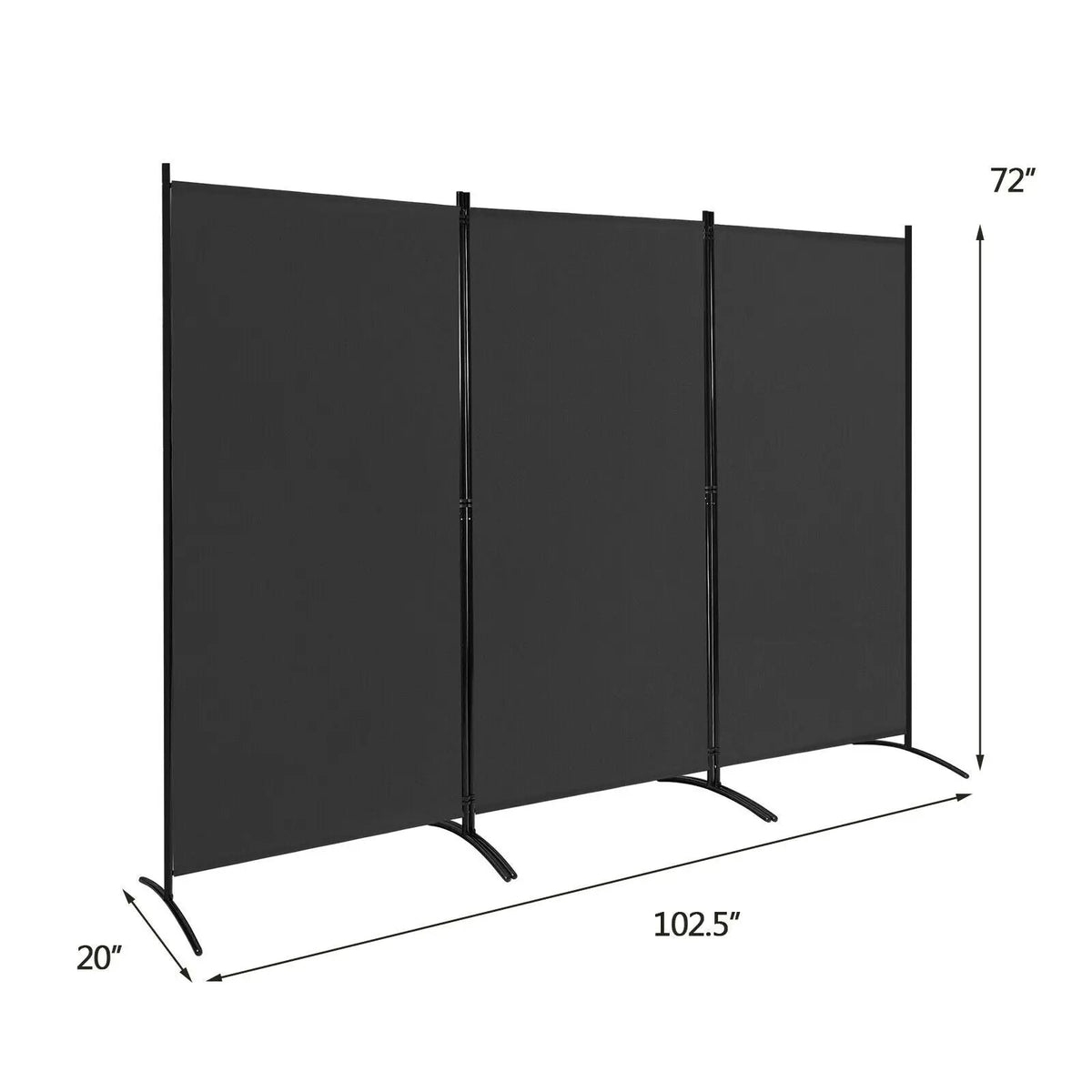 6 Feet 3 Panel Room Divider with Durable Hinges Steel Base, photo 4 of 11