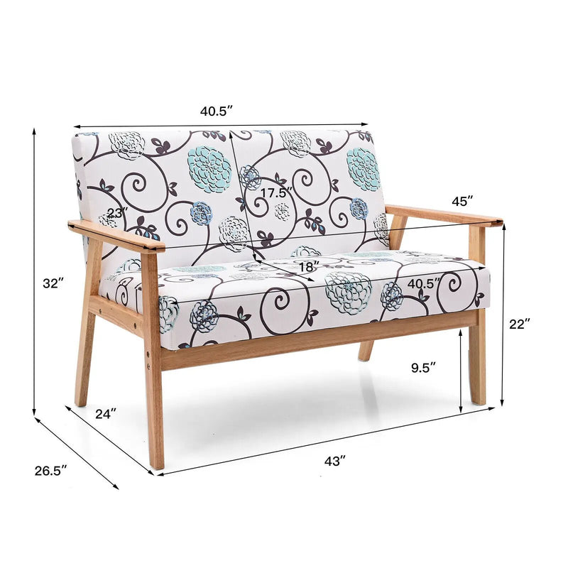 Modern Fabric Loveseat Sofa Couch Upholstered 2-Seat Armchair by DirectDeals