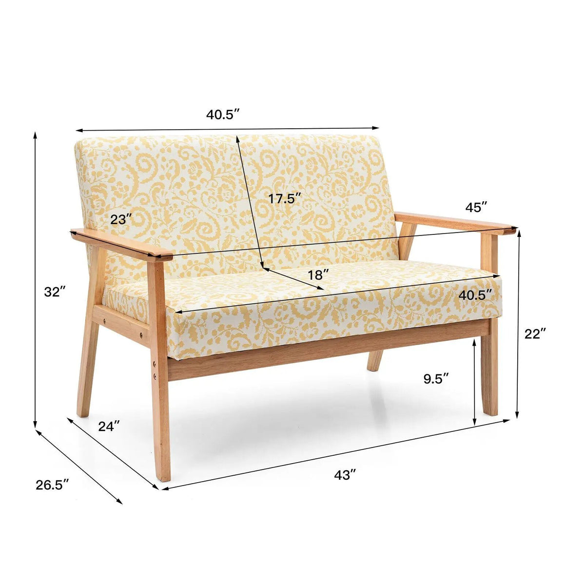 Modern Fabric Loveseat Sofa Couch Upholstered 2-Seat Armchair, photo 10 of 16