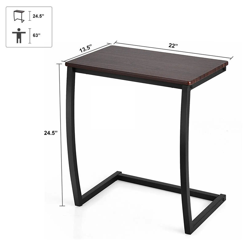 Steel Frame C-shaped Sofa Side End Table-Coffee by DirectDeals