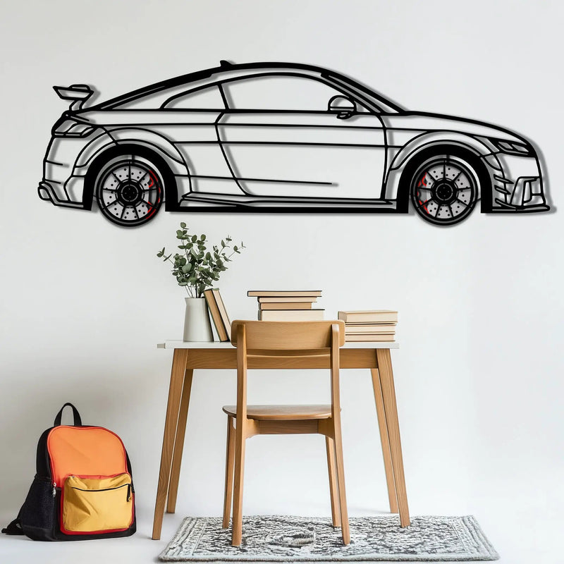 Audi TT Metal Car Wall Art with Rotating Wheels - Iconic Sports Coupe Silhouette Decor - Interactive Automotive Wall Art- KAFMEKA099 by Enova Art