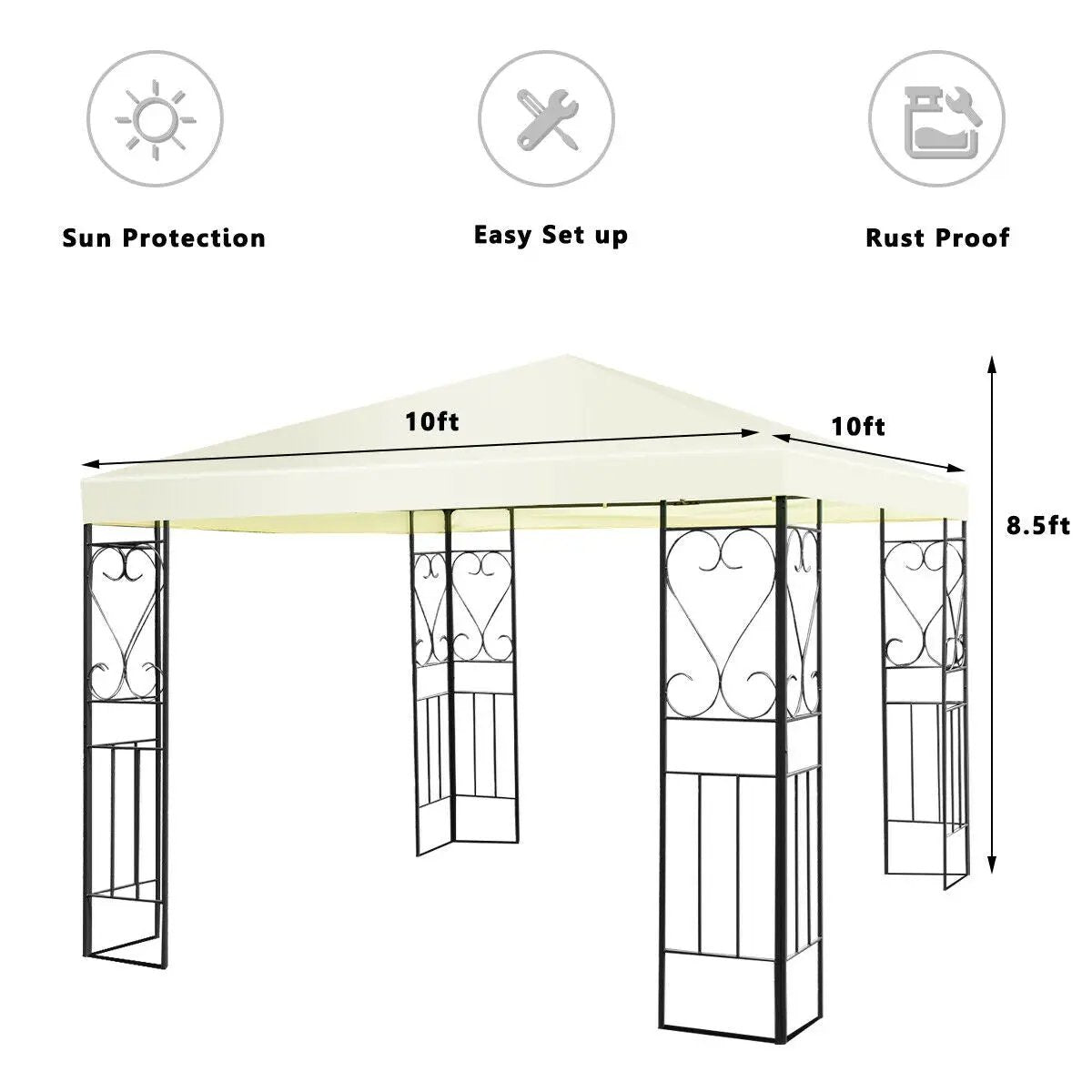 10 x 10 Feet Patio Gazebo Canopy Tent Garden Shelter by DirectDeals