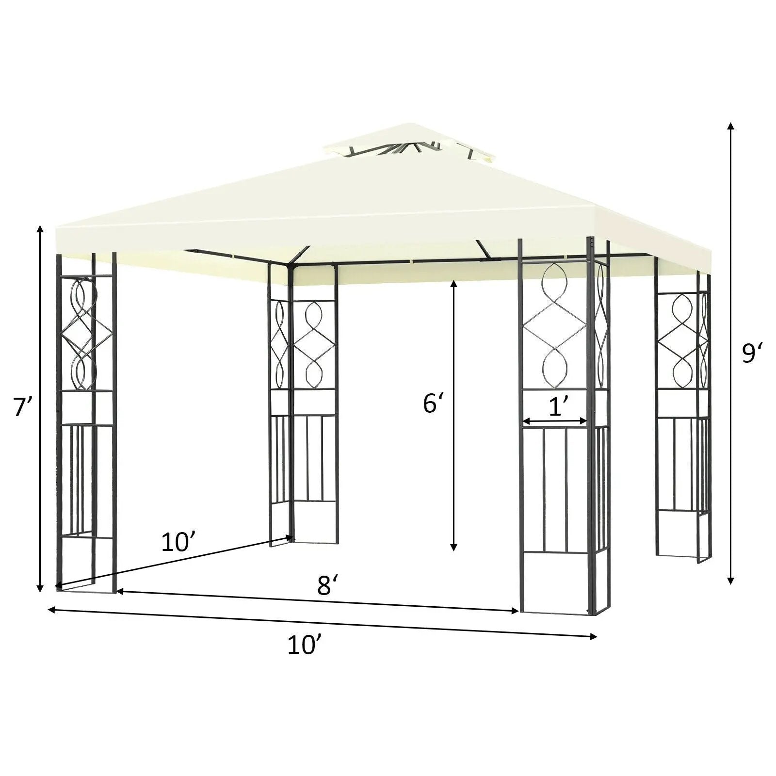2 Tiers 10 x 10 Feet Patio Gazebo Canopy Tent by DirectDeals