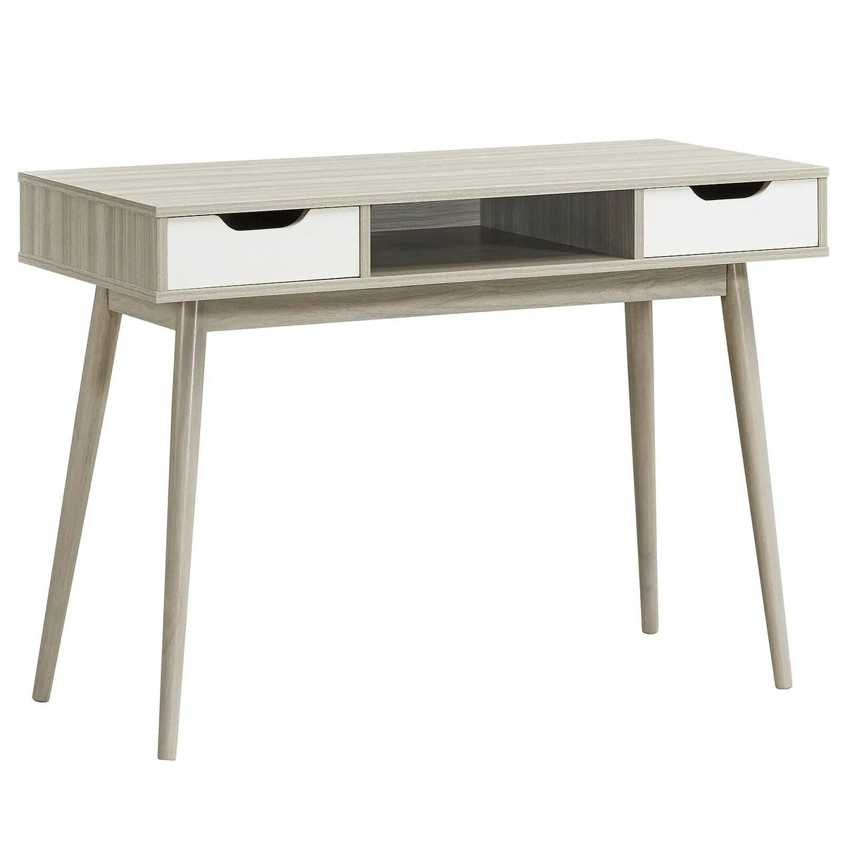 Stylish Computer Desk Workstation with 2 Drawers and Solid Wood Legs, photo 11 of 16