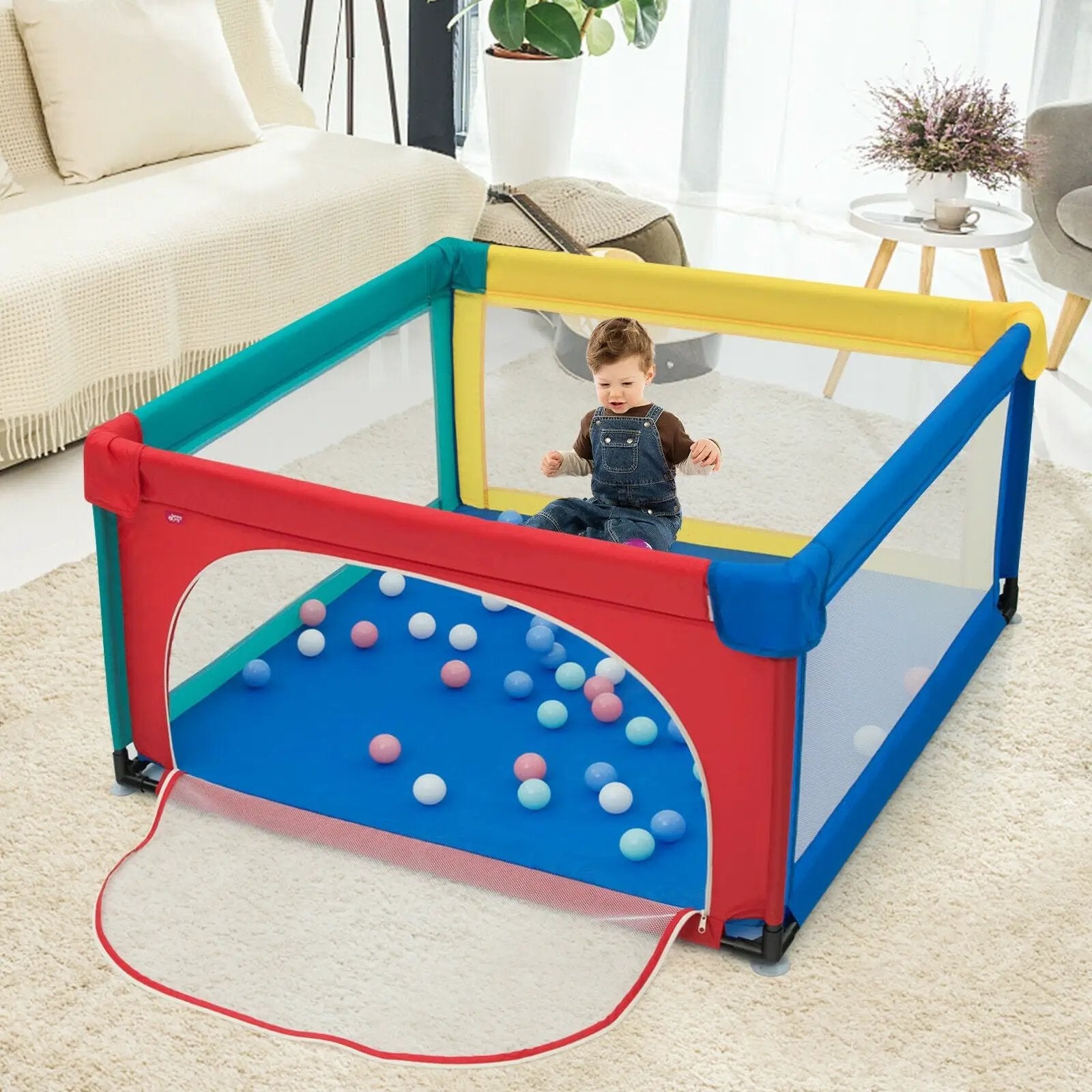 Large Safety Play Center Yard with 50 Balls for Baby Infant by DirectDeals