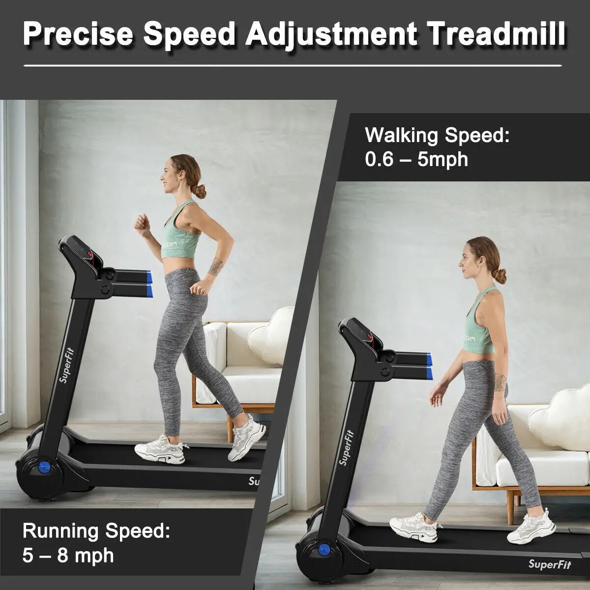 3HP Electric Folding Treadmill with Bluetooth Speaker, photo 6 of 11
