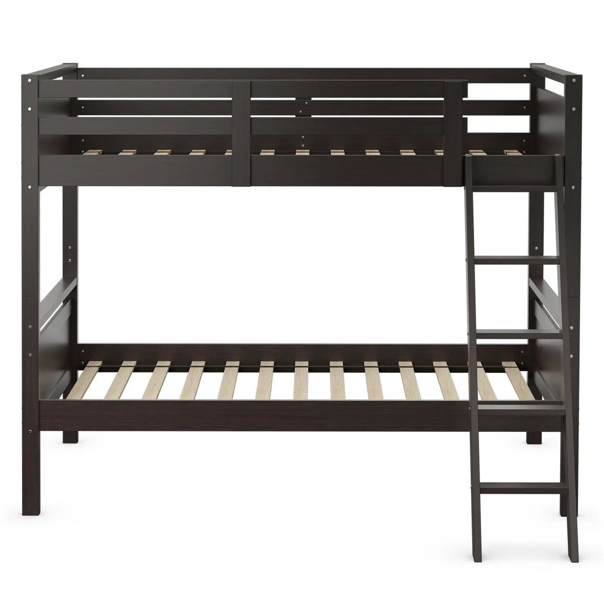 Twin Over Twin Bunk Bed Convertible 2 Individual Beds Wooden, photo 8 of 10