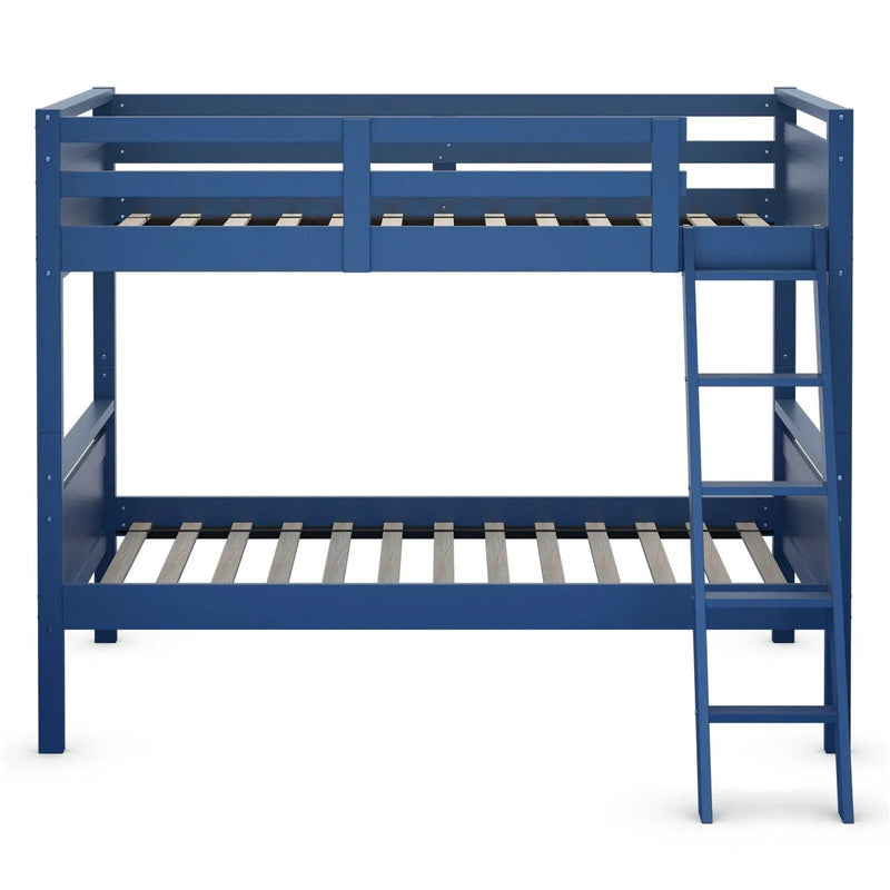 Twin Over Twin Bunk Bed Convertible 2 Individual Beds Wooden by DirectDeals
