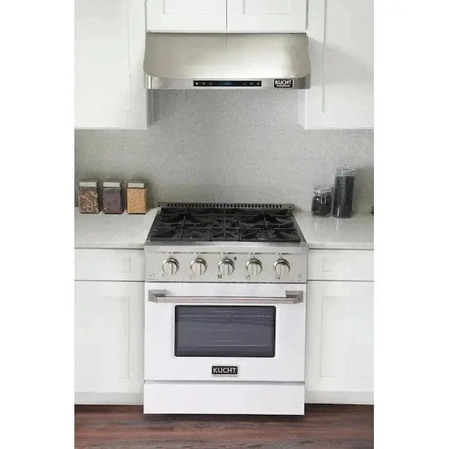 Kucht 30” Pro-Style Kitchen Dual Fuel Range - KDF302/LP-W by Farmhouse Kitchen and Bath