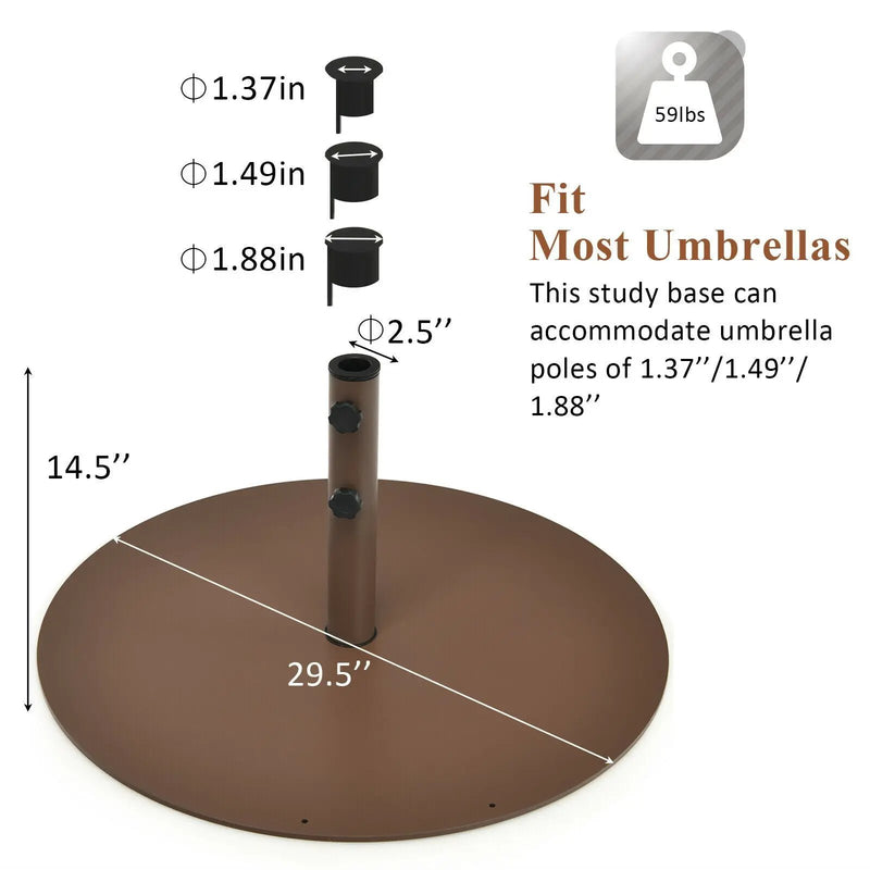 29.5 Inch Outdoor Steel Umbrella Base Stand for Backyard and Poolside by DirectDeals