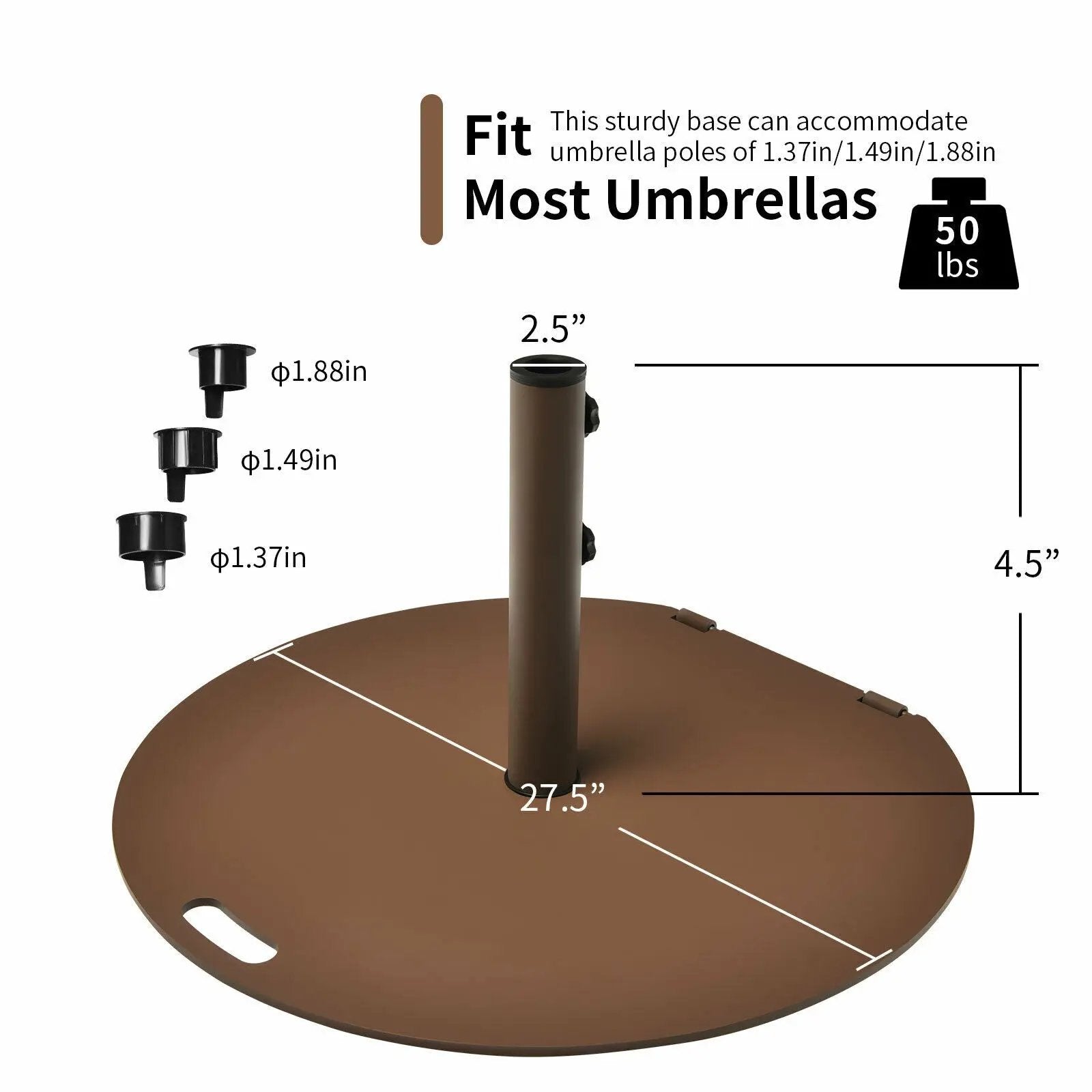 50 lbs Umbrella Base Stand with Wheels for Patio by DirectDeals