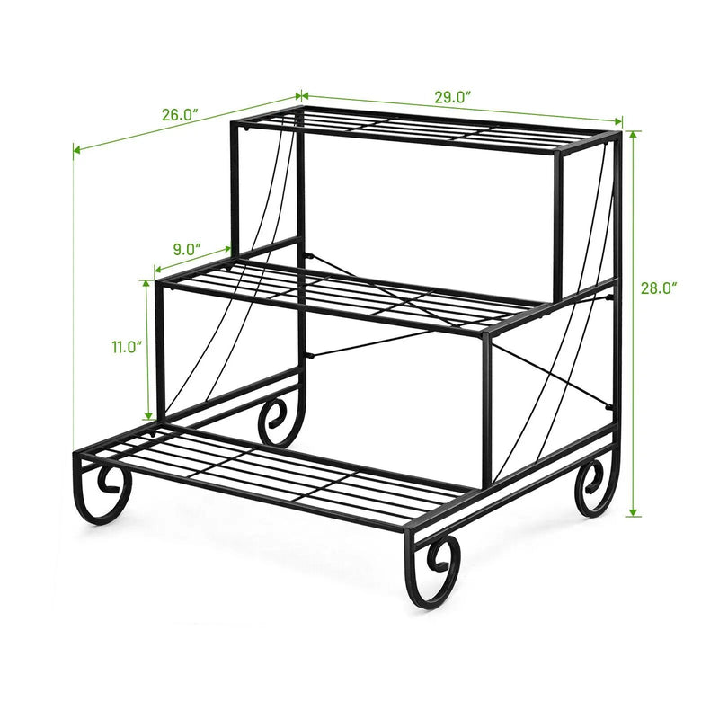 3 Tier Outdoor Metal Garden Planter Holder Shelf by DirectDeals