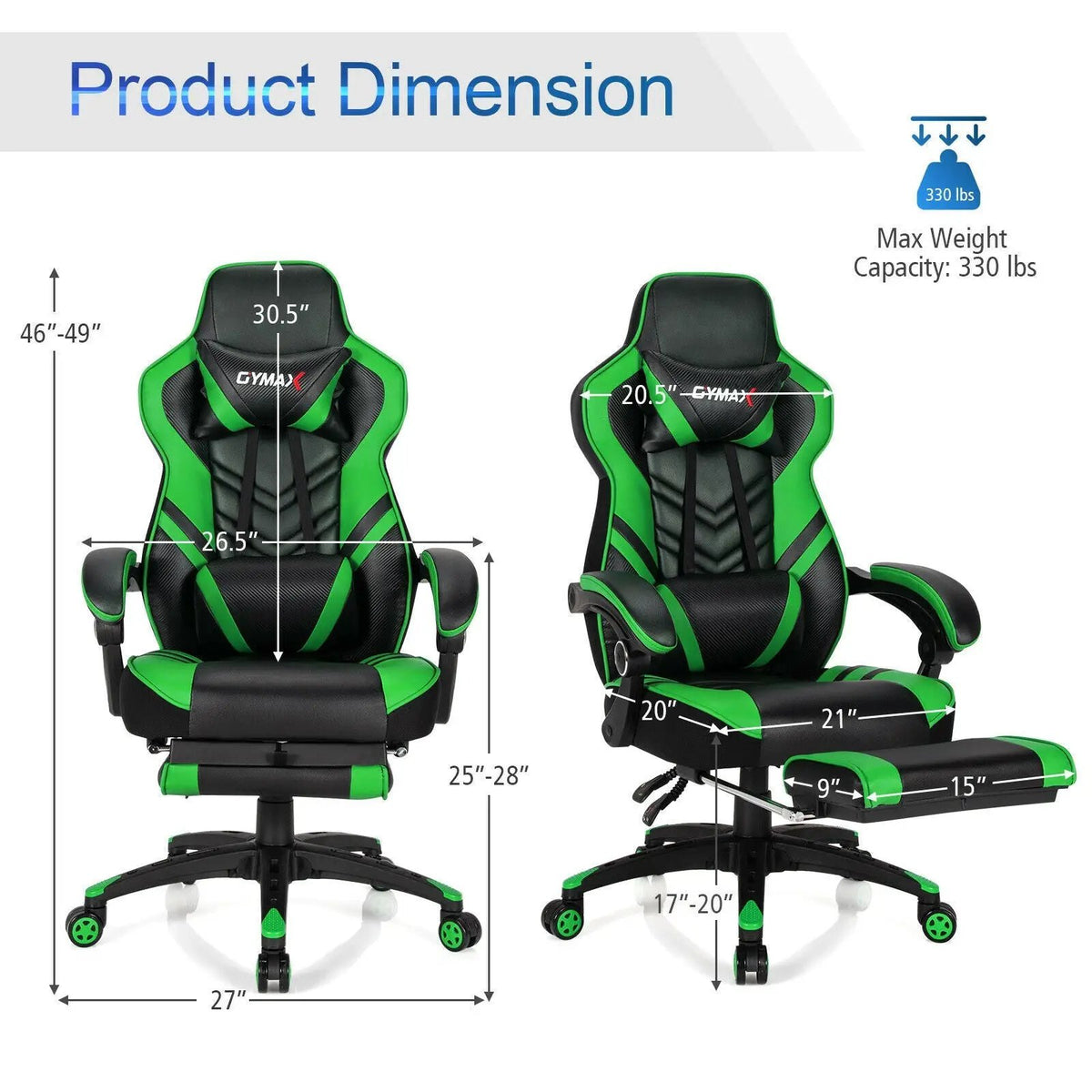 Adjustable Gaming Chair with Footrest, photo 5 of 13
