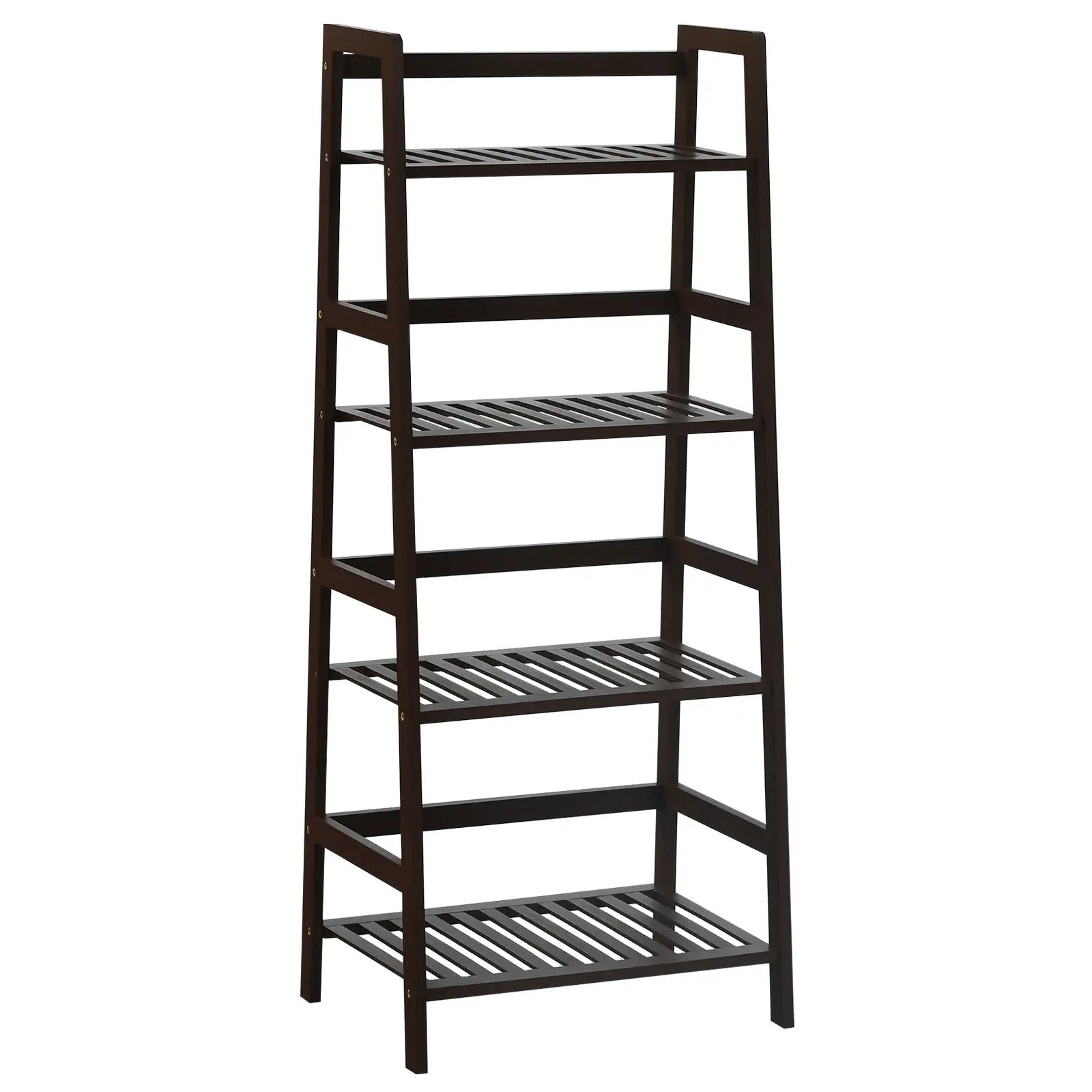 4-Tier Bamboo Plant Rack with Guardrails Stable and Space-Saving by DirectDeals