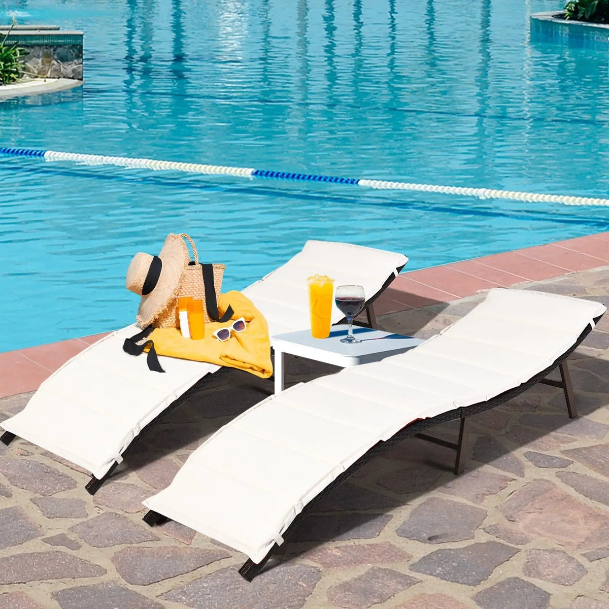 2Pcs Folding Patio Lounger Chair, photo 2 of 9