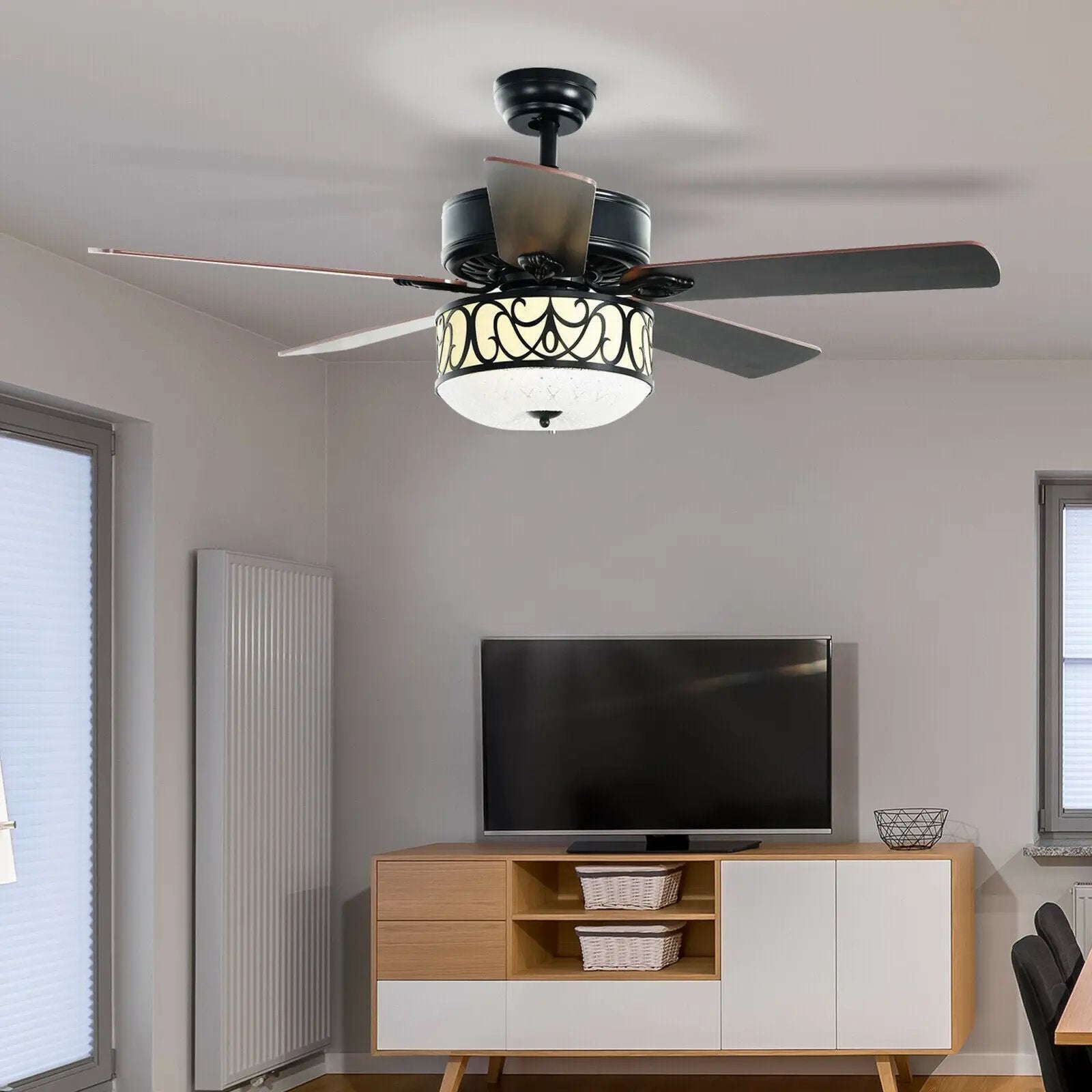 52 Inch Ceiling Fan with Light Reversible Blade and Adjustable Speed by DirectDeals