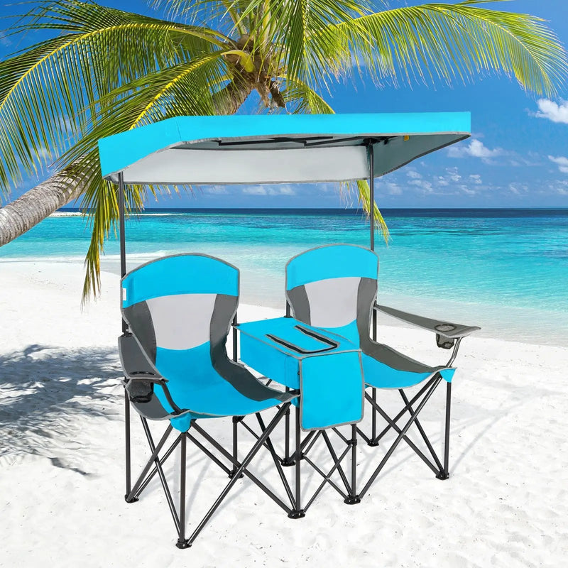 Portable Folding Camping Canopy Chairs with Cup Holder by DirectDeals