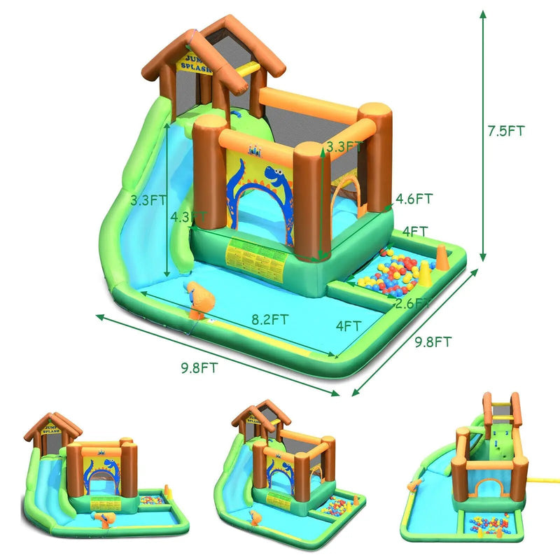 Inflatable Waterslide Bounce House Climbing Wall without Blower by DirectDeals