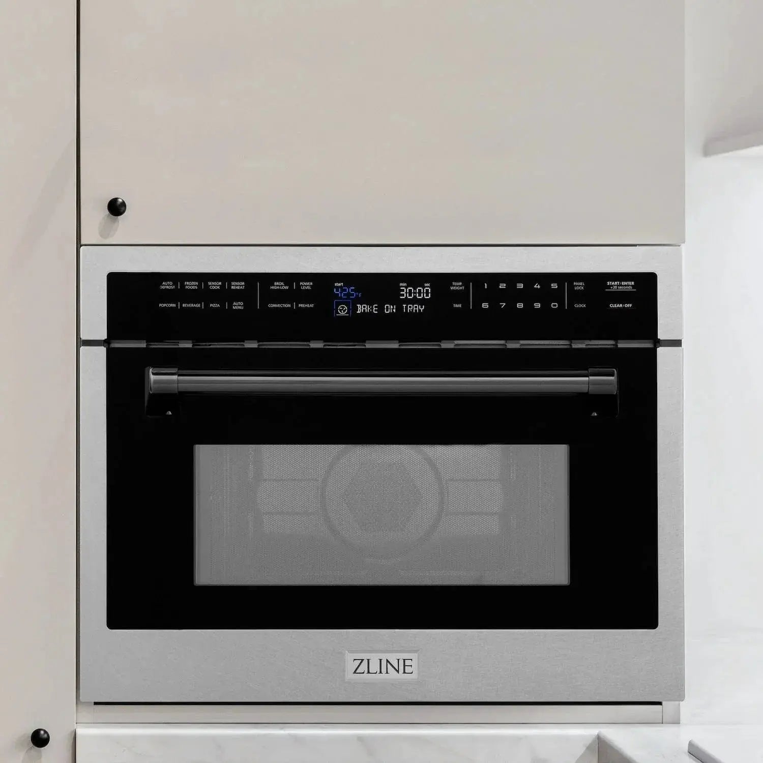 ZLINE 24” Convection Microwave, Stainless Steel, Black MWOZ-24-SS-MB by Farmhouse Kitchen and Bath