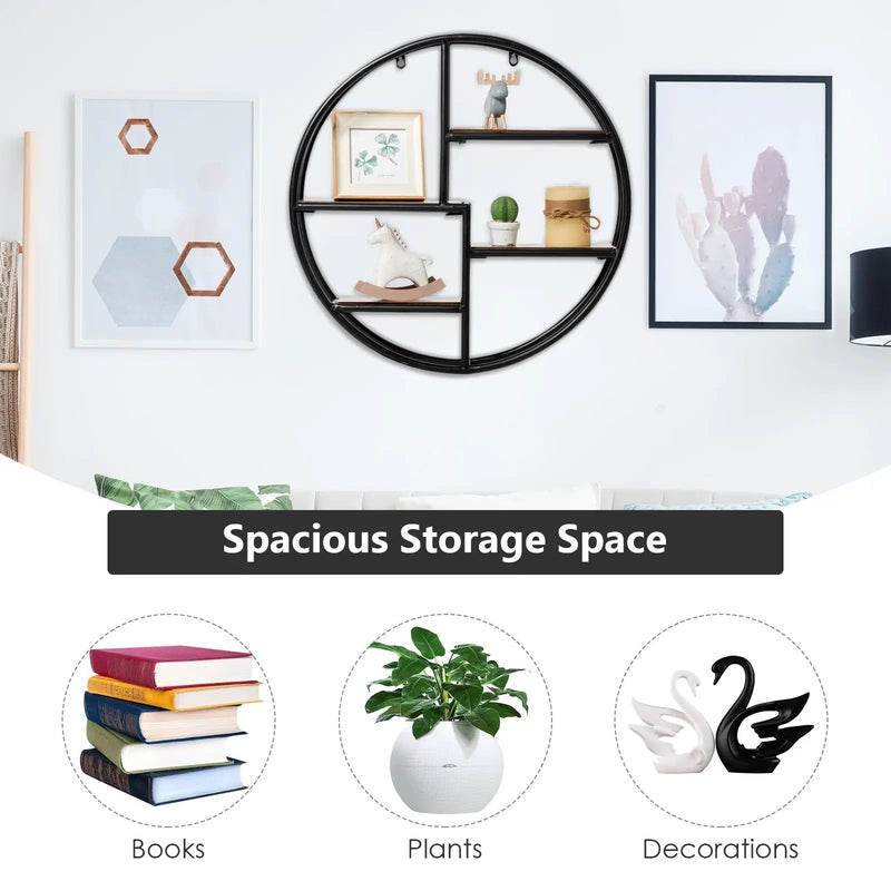 Hanging Storage Shelf Circular Wall-Mounted 4-Tier Rack by DirectDeals