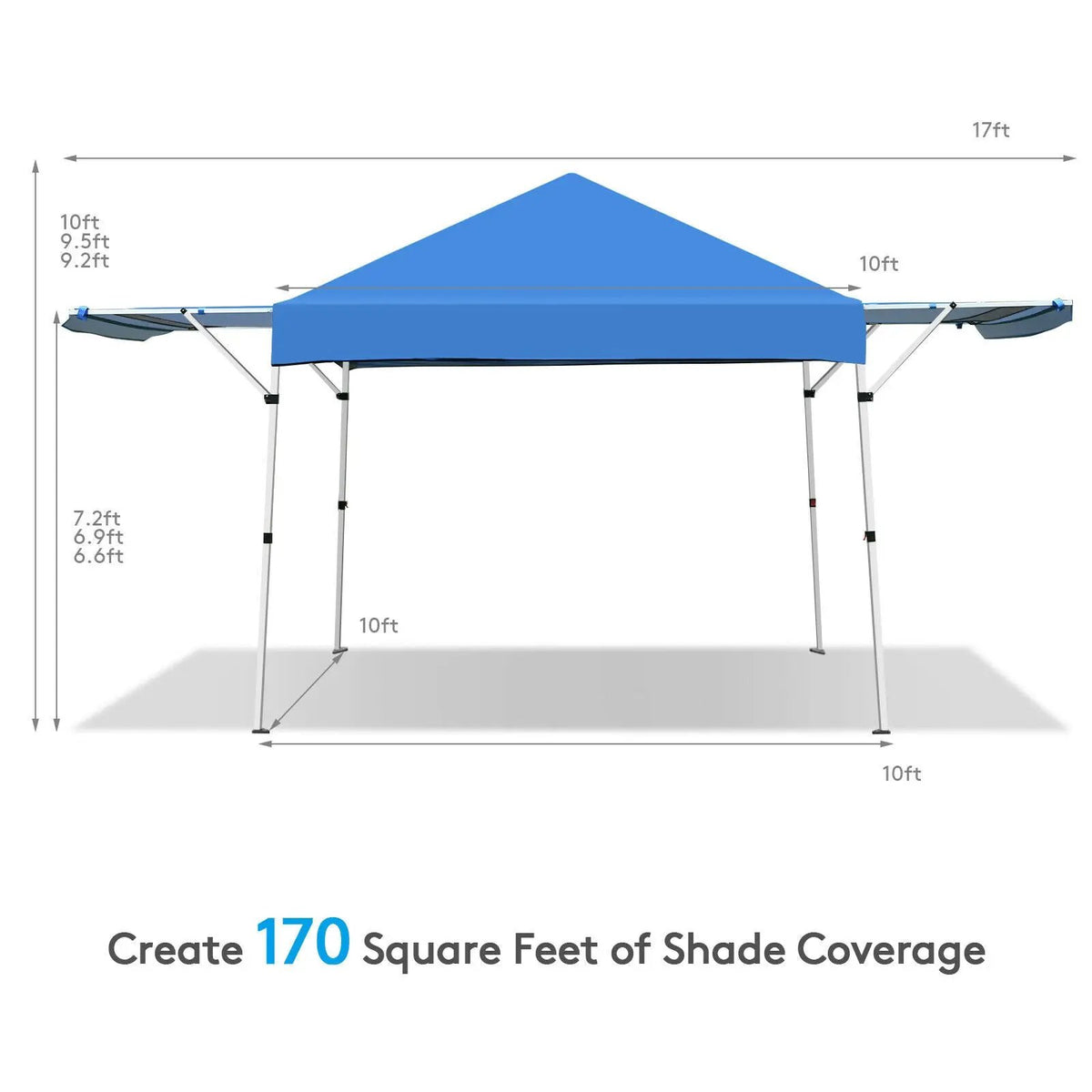 17 Feet x 10 Feet Foldable Pop Up Canopy with Adjustable Instant Sun Shelter, photo 15 of 32