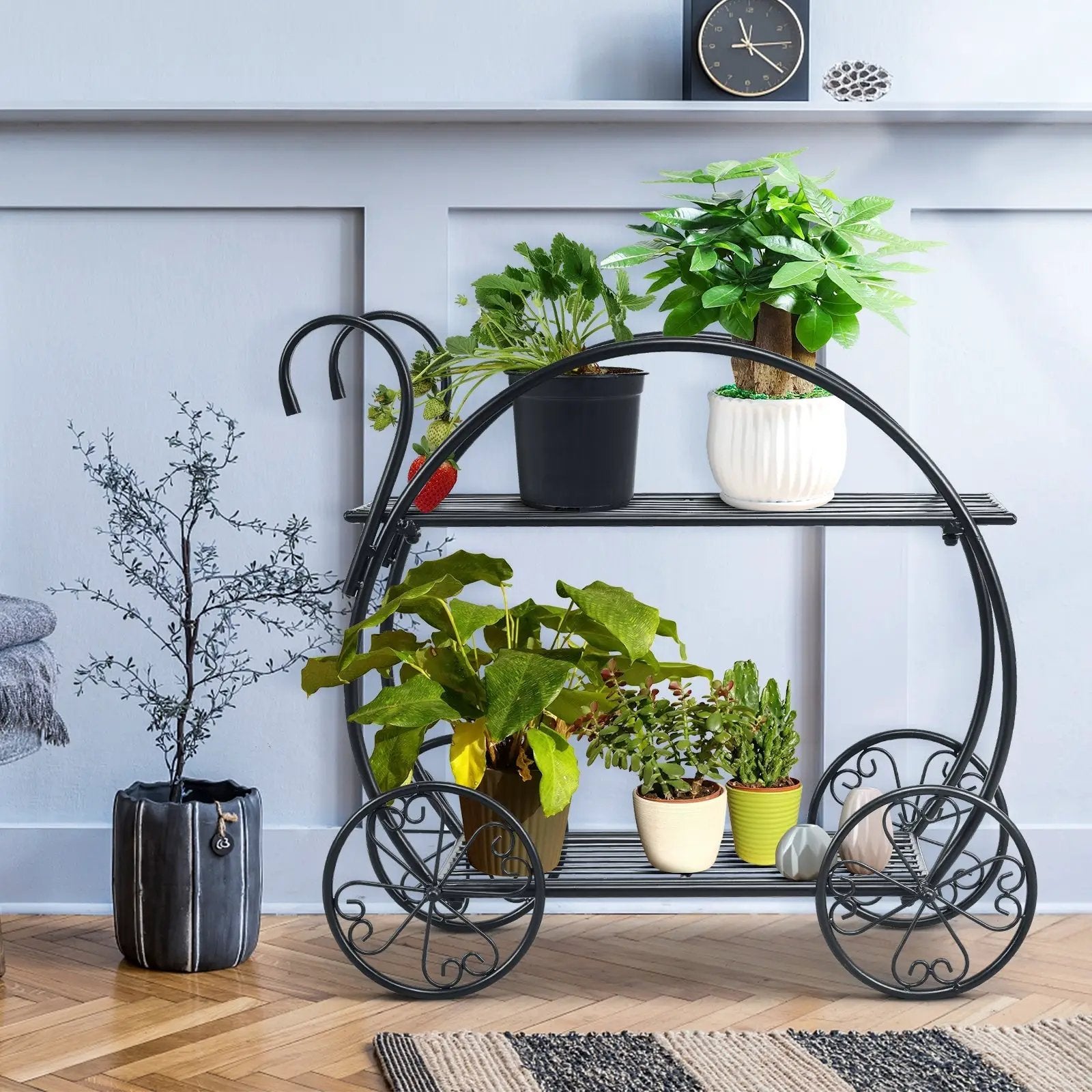 Heavy Duty Metal Flower Cart Plant Stand by DirectDeals