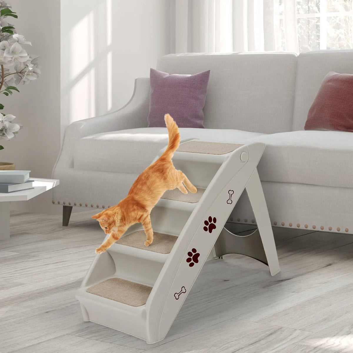 Collapsible Plastic Pet Stairs 4 Step Ladder for Small Dog and Cats, photo 18 of 24