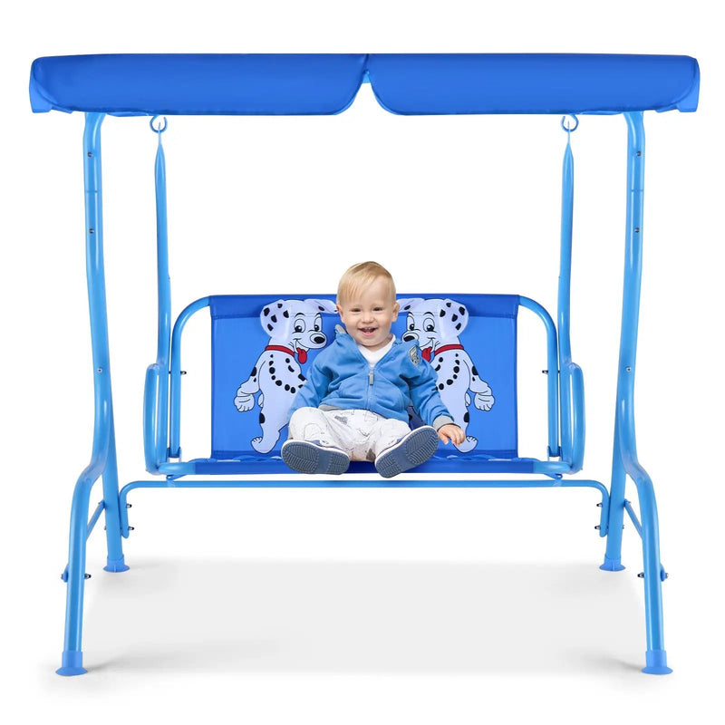 Outdoor Kids Patio Swing Bench with Canopy 2 Seats by DirectDeals