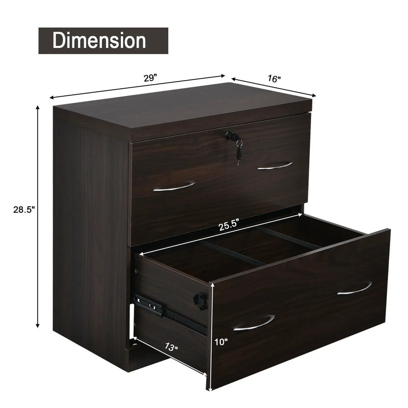 2-Drawer File Cabinet with Lock Hinging Bar Letter and Legal Size by DirectDeals