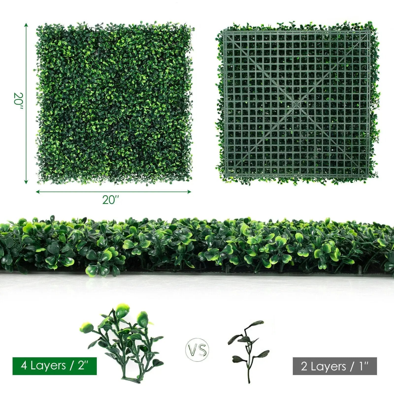 12 Pieces Artificial Boxwood Panels for Wedding Decor Fence Backdrop by DirectDeals