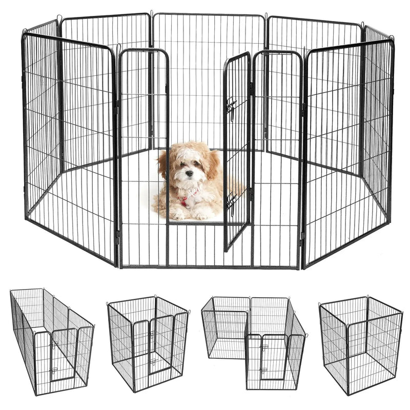 8 Metal Panel Heavy Duty Pet Playpen Dog Fence with Door by DirectDeals