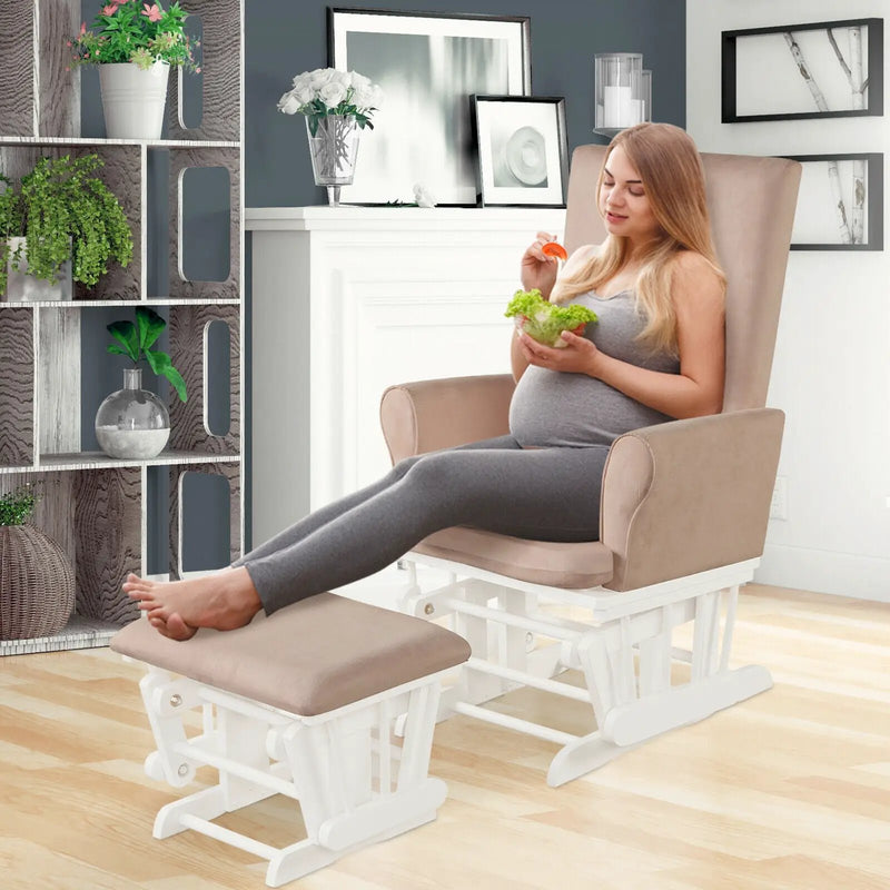 Baby Nursery Relax Rocker Rocking Chair Glider and Ottoman Cushion Set by DirectDeals