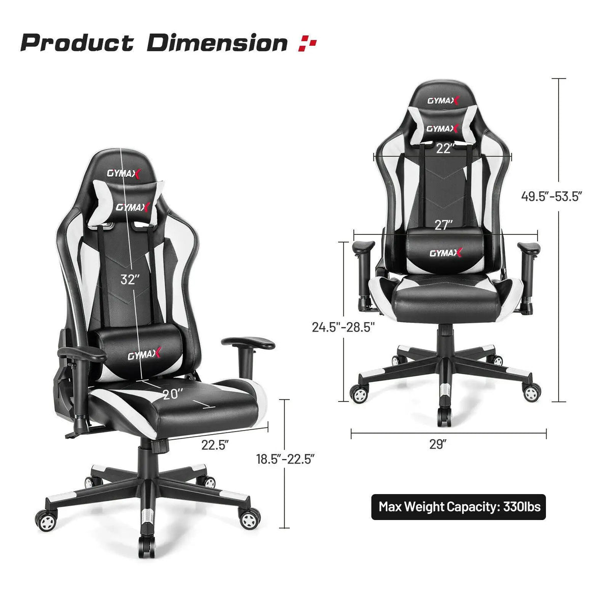 Gaming Chair Adjustable Swivel Racing Style Computer Office Chair, photo 12 of 24