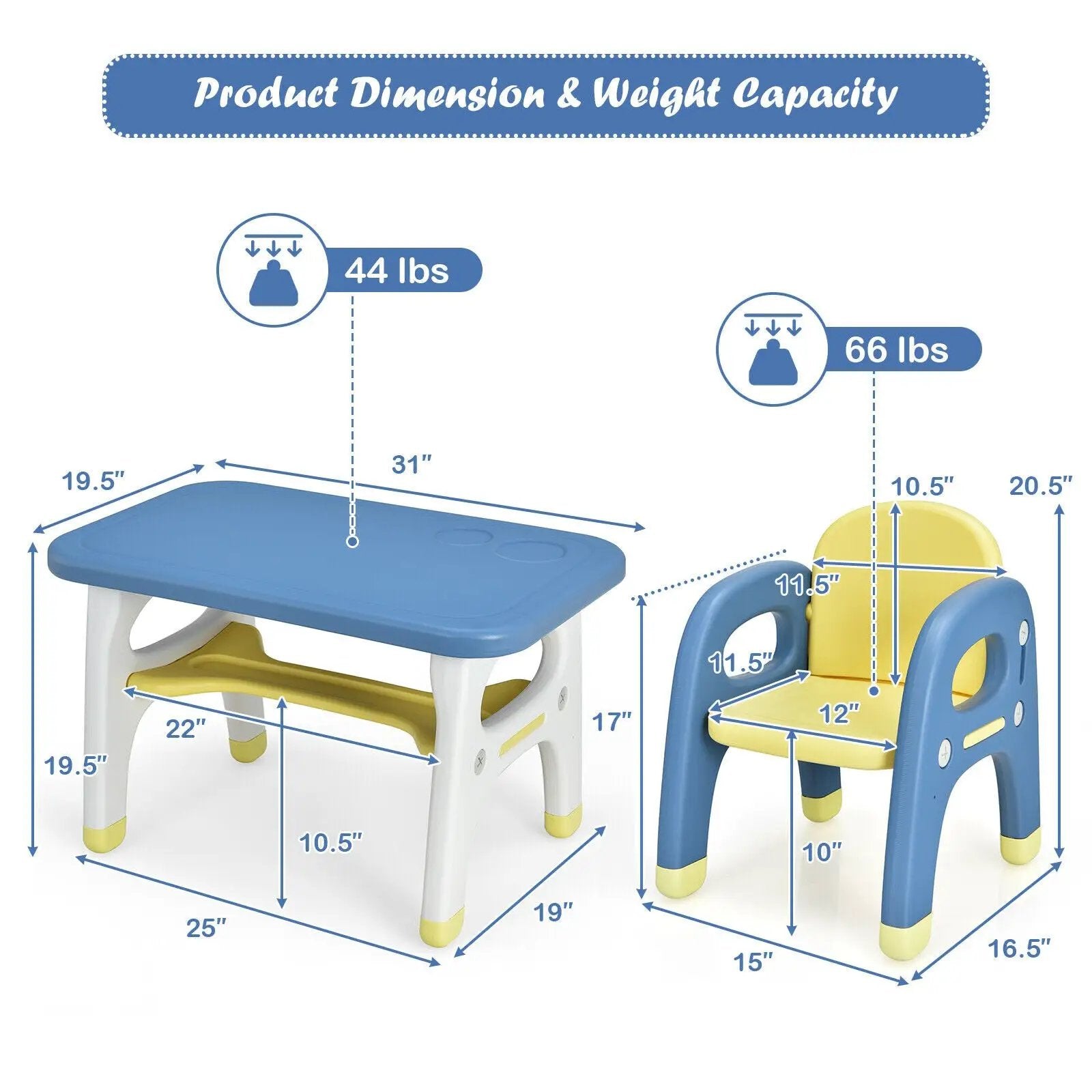 Kids Activity Table and Chair Set with Montessori Toys for Preschool and Kindergarten by DirectDeals