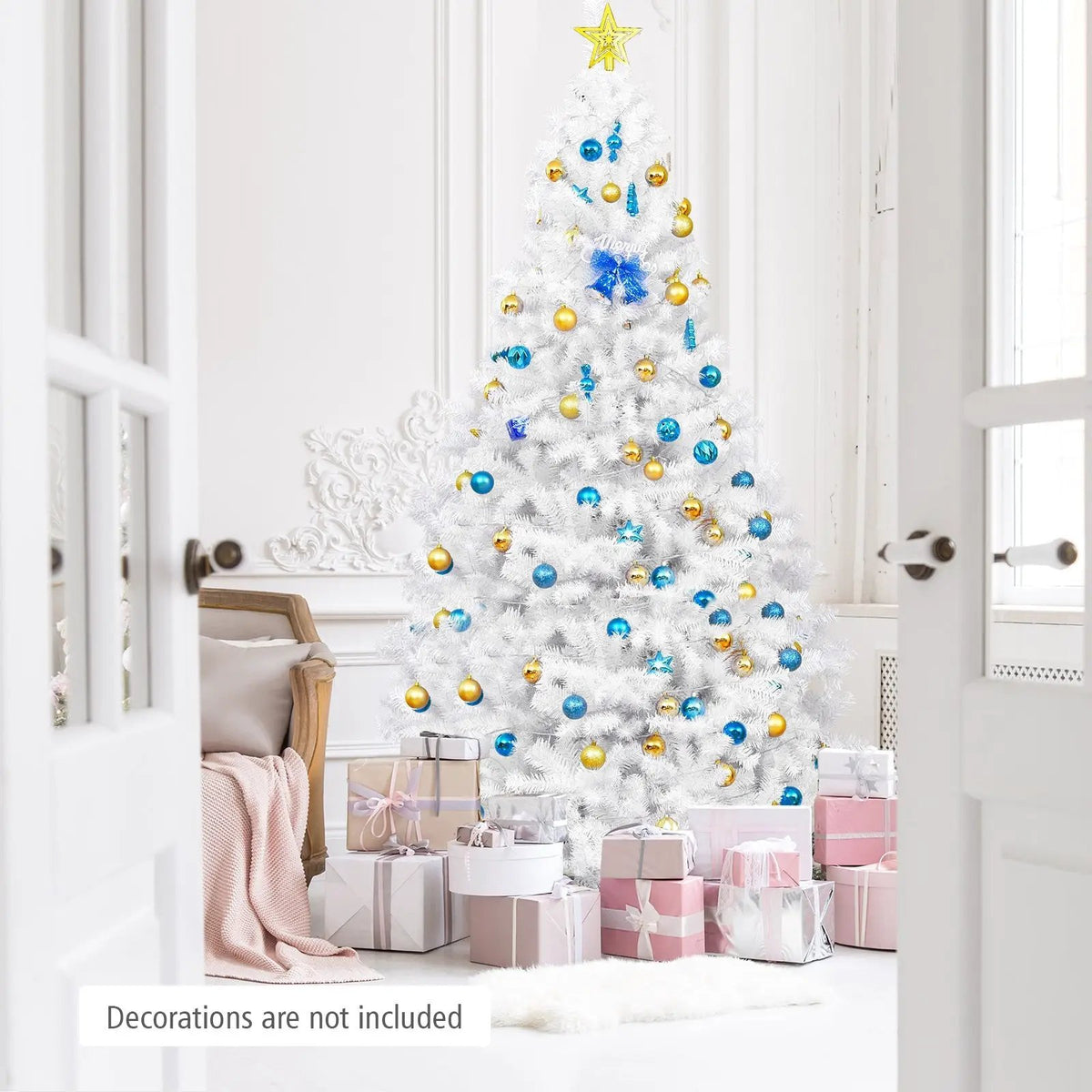 6' / 7.5' / 9' Hinged Artificial Christmas Tree with Metal Stand, photo 7 of 10