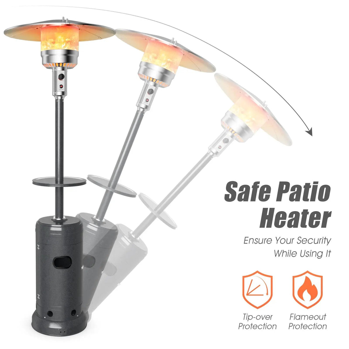 Outdoor Heater Propane Standing LP Gas Steel with Table, photo 5 of 11