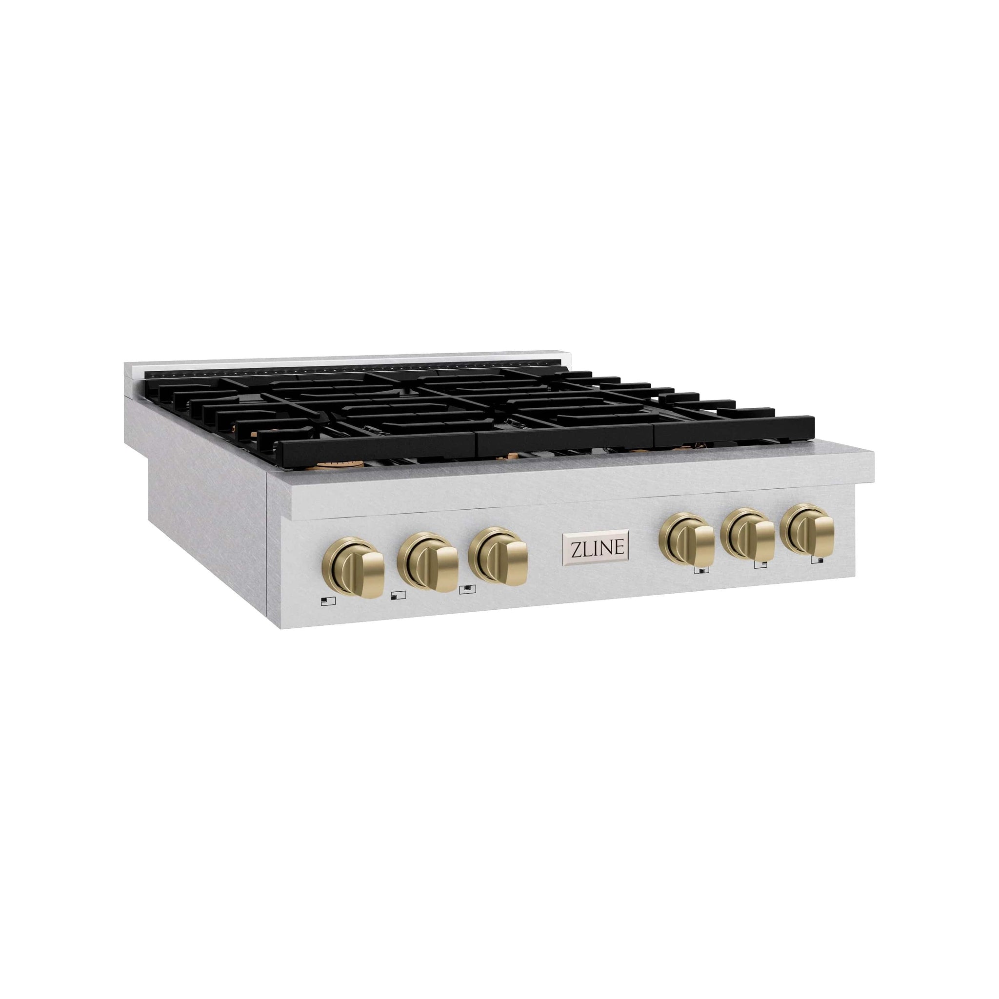 ZLINE 36" Paramount Gas Rangetop DuraSnow® Stainless Steel Champagne Bronze SRTSZ-36-CB by Farmhouse Kitchen and Bath