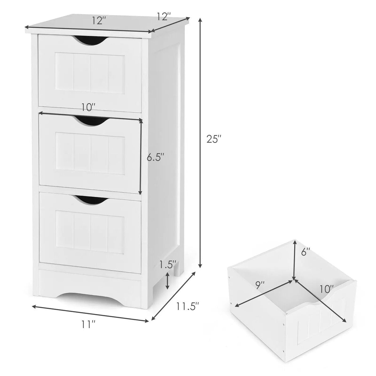 Bathroom Floor Freestanding Storage Organizer with 3 Drawers, photo 19 of 32