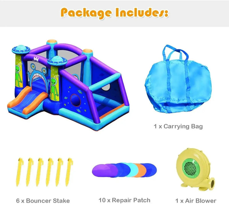Inflatable Alien Style Kids Bouncy Castle with 480W Air Blower by DirectDeals