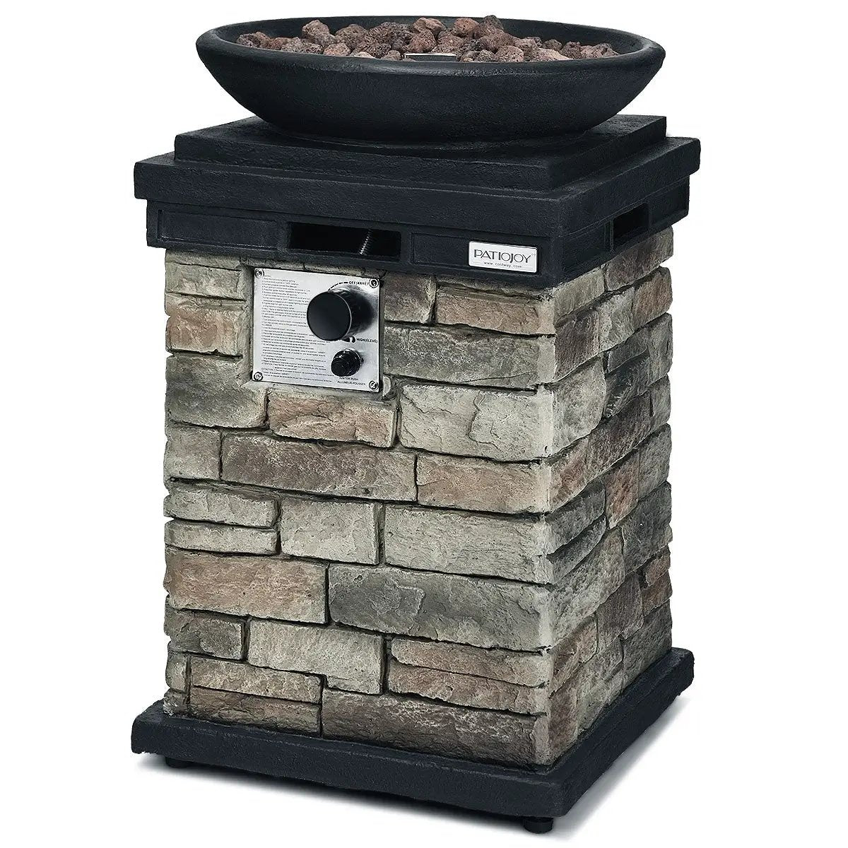 40000BTU Outdoor Propane Burning Fire Bowl Column Realistic Look Firepit Heater, photo 8 of 16