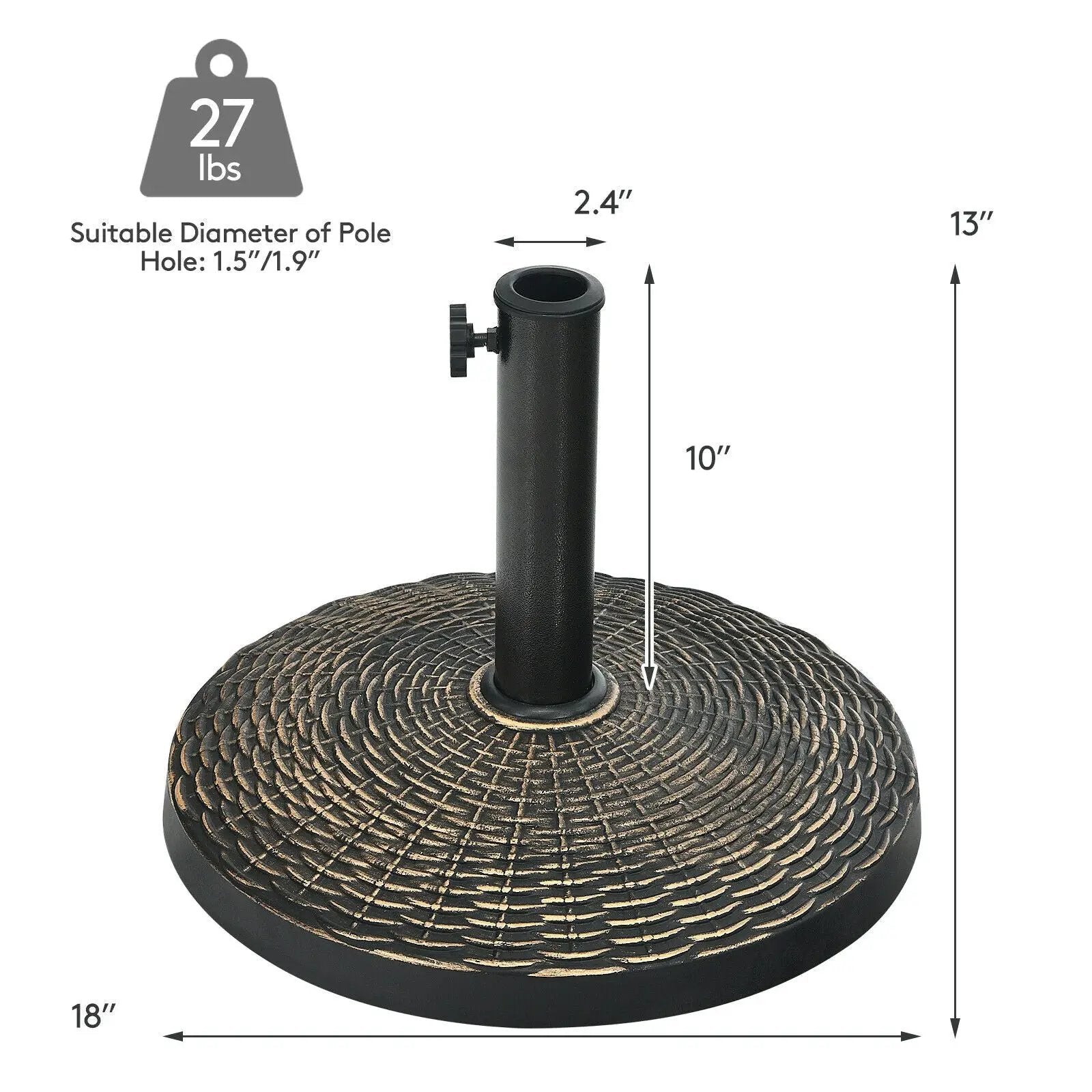 27 lbs Patio Market Umbrella Base Stand by DirectDeals