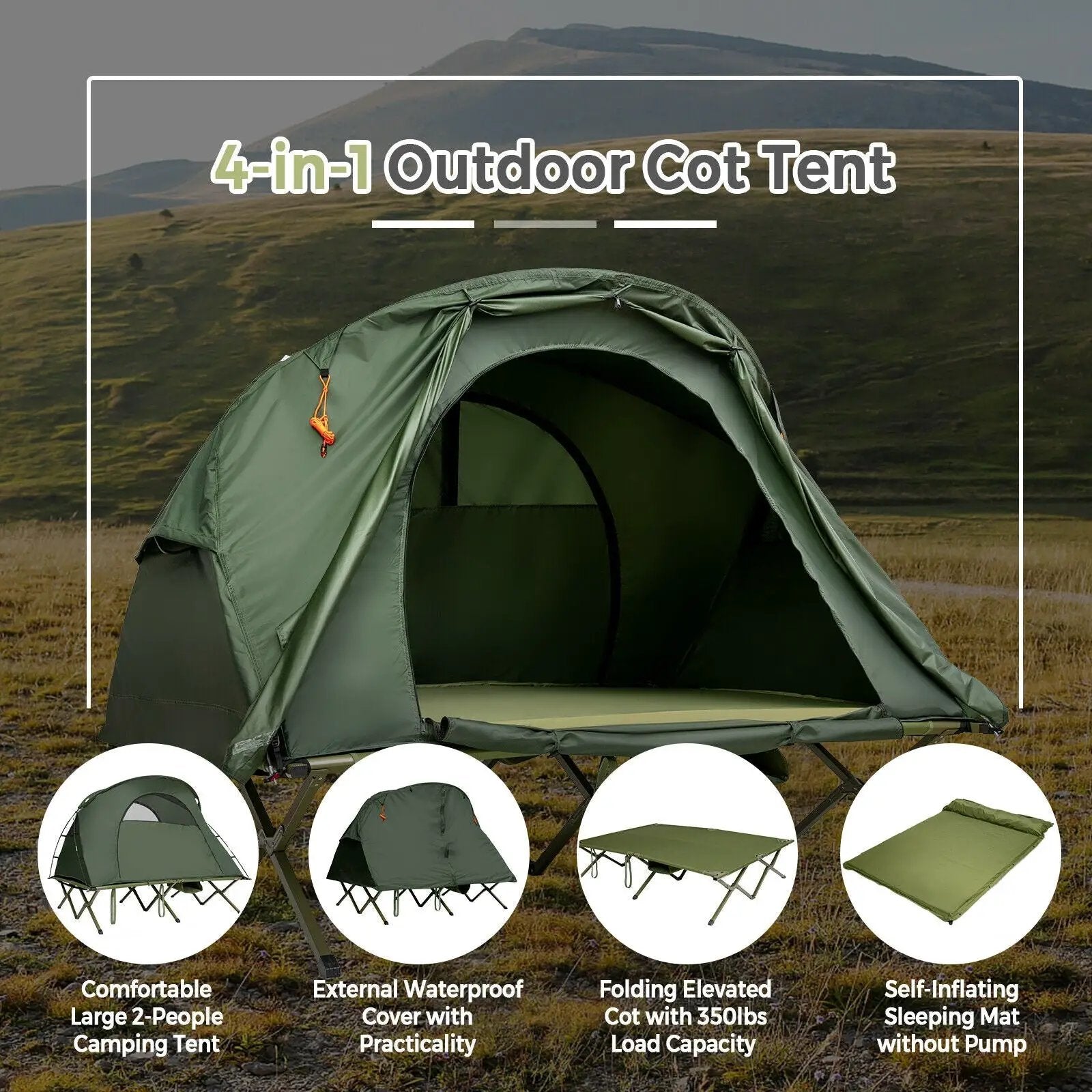 2-Person Outdoor Camping Tent with External Cover by DirectDeals