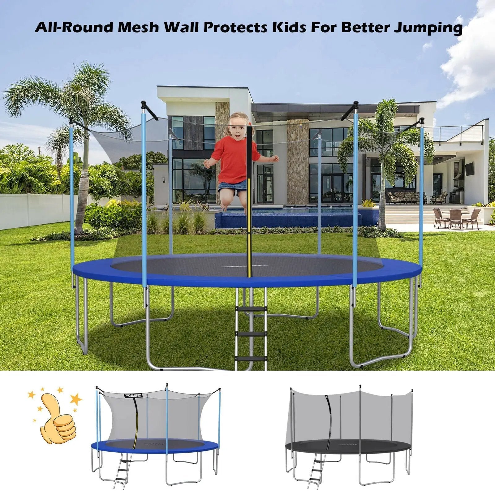Replacement Weather-Resistant Trampoline Safety Enclosure Net-15 ft by DirectDeals