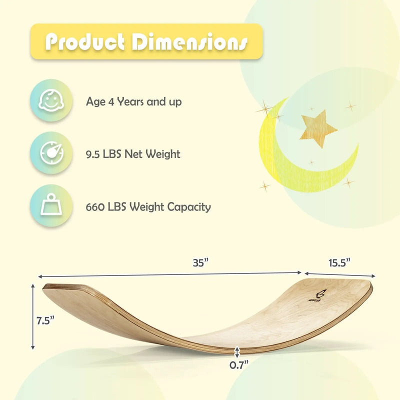 12 Inch Wobble Board for Balance Training-Natural by DirectDeals