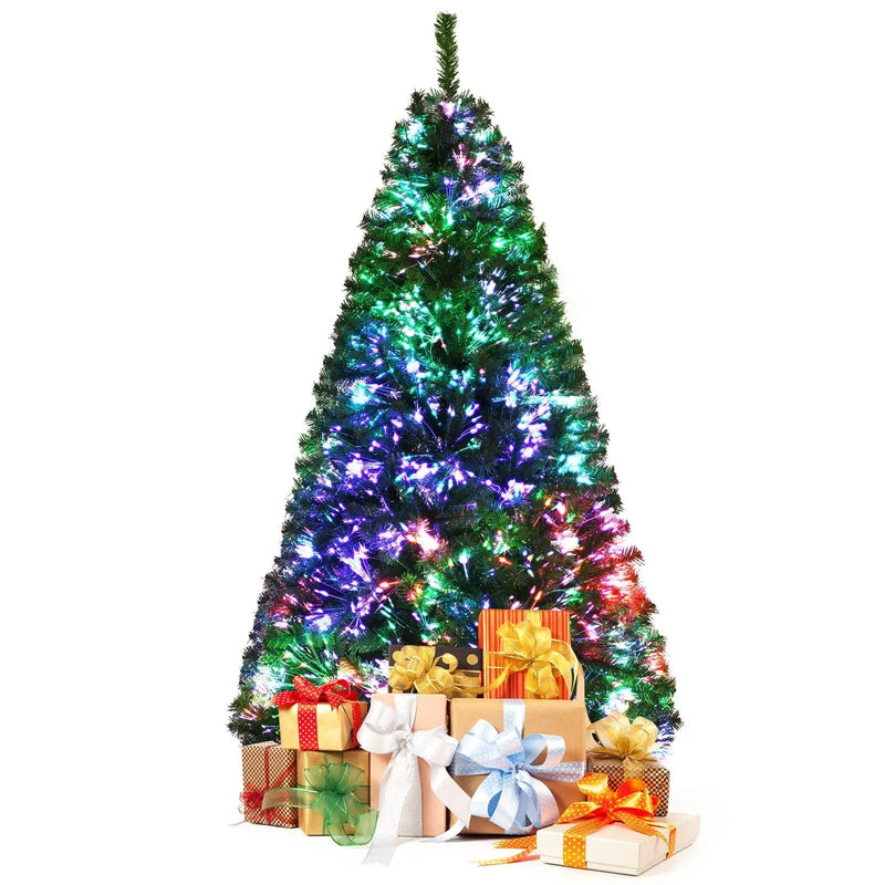 6 Feet Pre-lit Fiber Optic Artificial Christmas Tree with 617 Branch Tips by DirectDeals