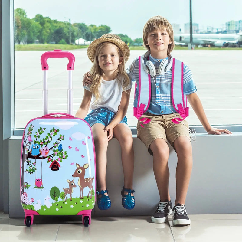 2 Pieces ABS Kids Suitcase Backpack Luggage Set by DirectDeals