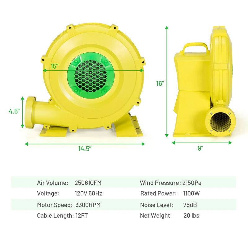 1100W Air Blower Inflatable Blower for Inflatable Bounce House by DirectDeals