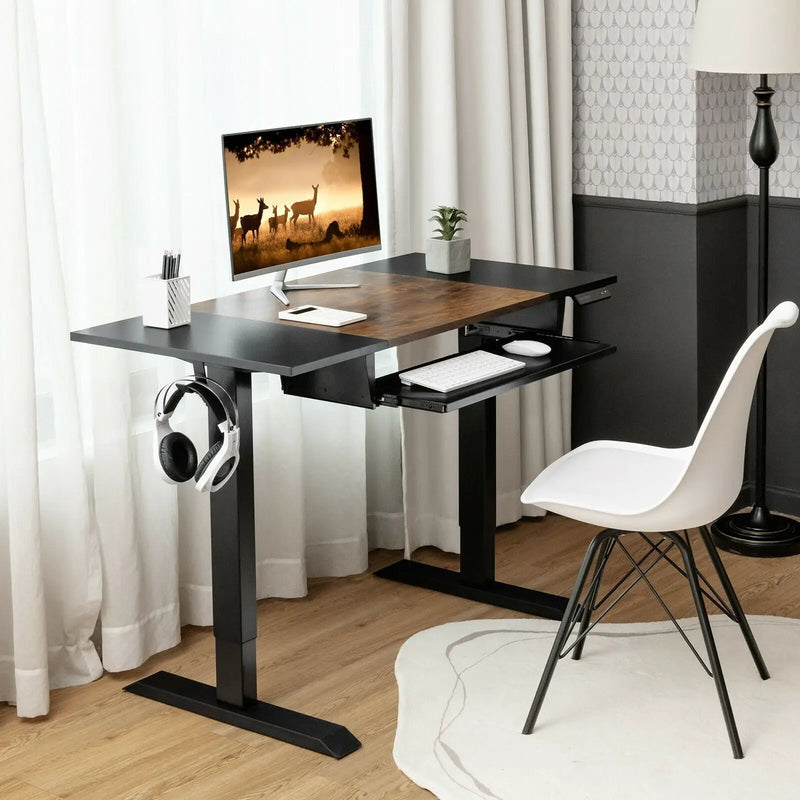 48 Inch Electric Sit to Stand Desk with Keyboard Tray by DirectDeals