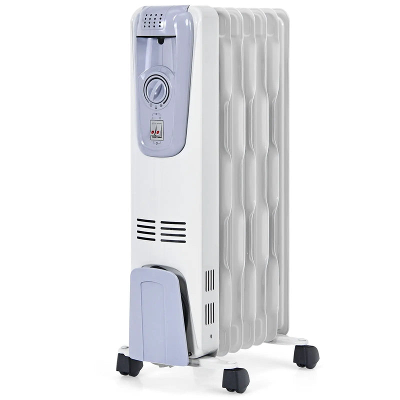1500W Oil Filled Radiator with Thermostat and 4 Bottom Wheels by DirectDeals